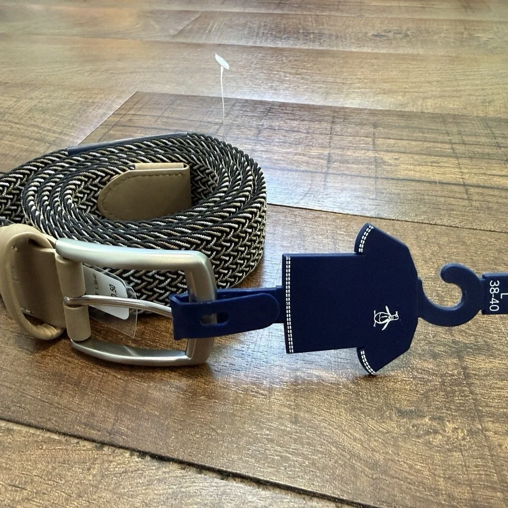 Original Penguin Elastic Fabric Woven Stretch Belt Size L 38-40 Golf Braided